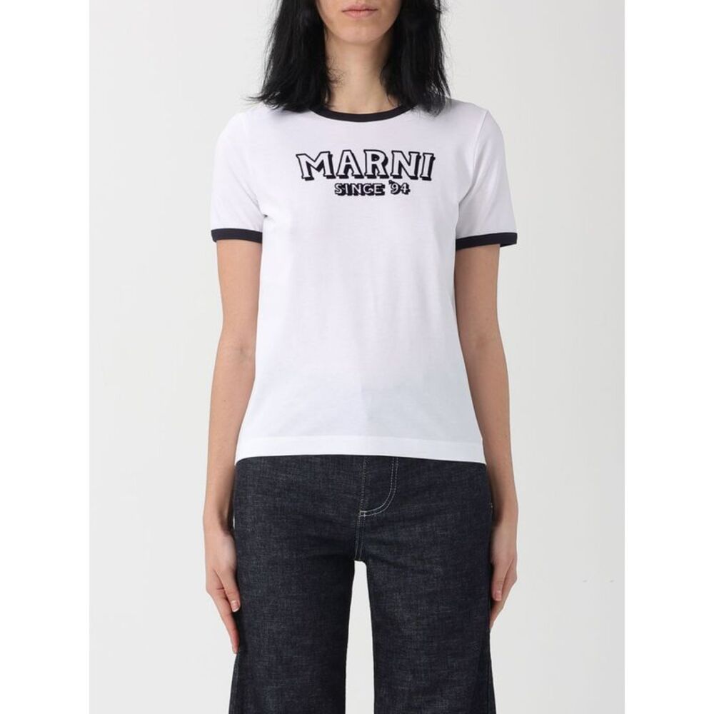 Marni Women Cotton T-Shirt With Logo Marni